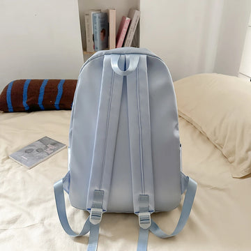 Qfdian Backpack for College Students, High School, Large Capacity Travel Backpack, Solid Color, Simple Computer Backpack